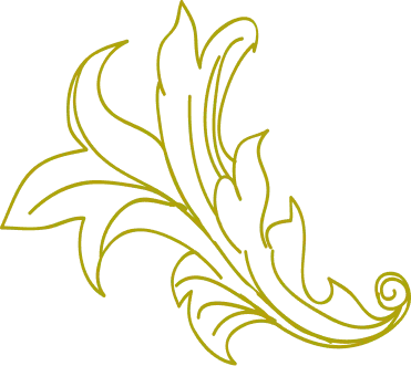 Floral and stylized foliage pattern drawing in light yellow